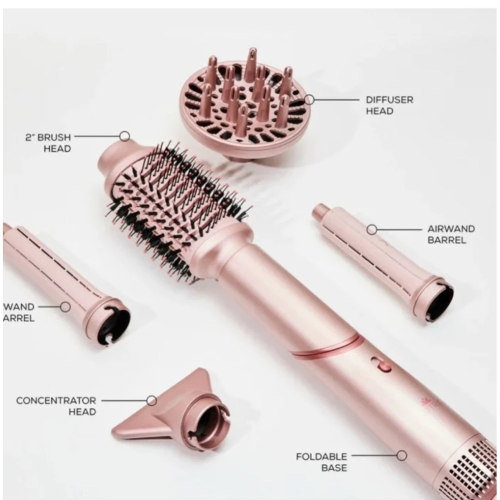 The SUTRA AERO hair styler with attachments in ROSE GOLD, air wrap/ volumizer